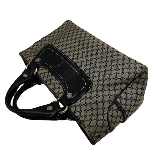 Authentic Celine Satchel Bag Black Canvas Used Handbag Vintage - Picture 4 of 13